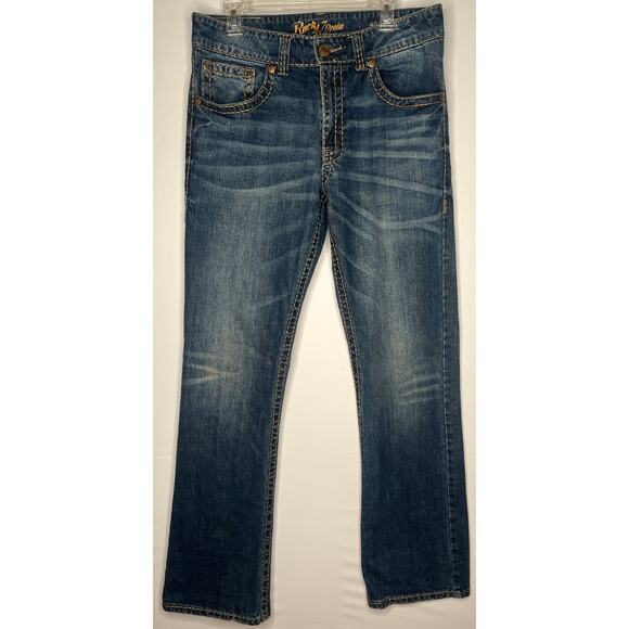 Wrangler Rock 47 Denim men's jeans slim boot dark washed 33 x 34 - Picture 1 of 7